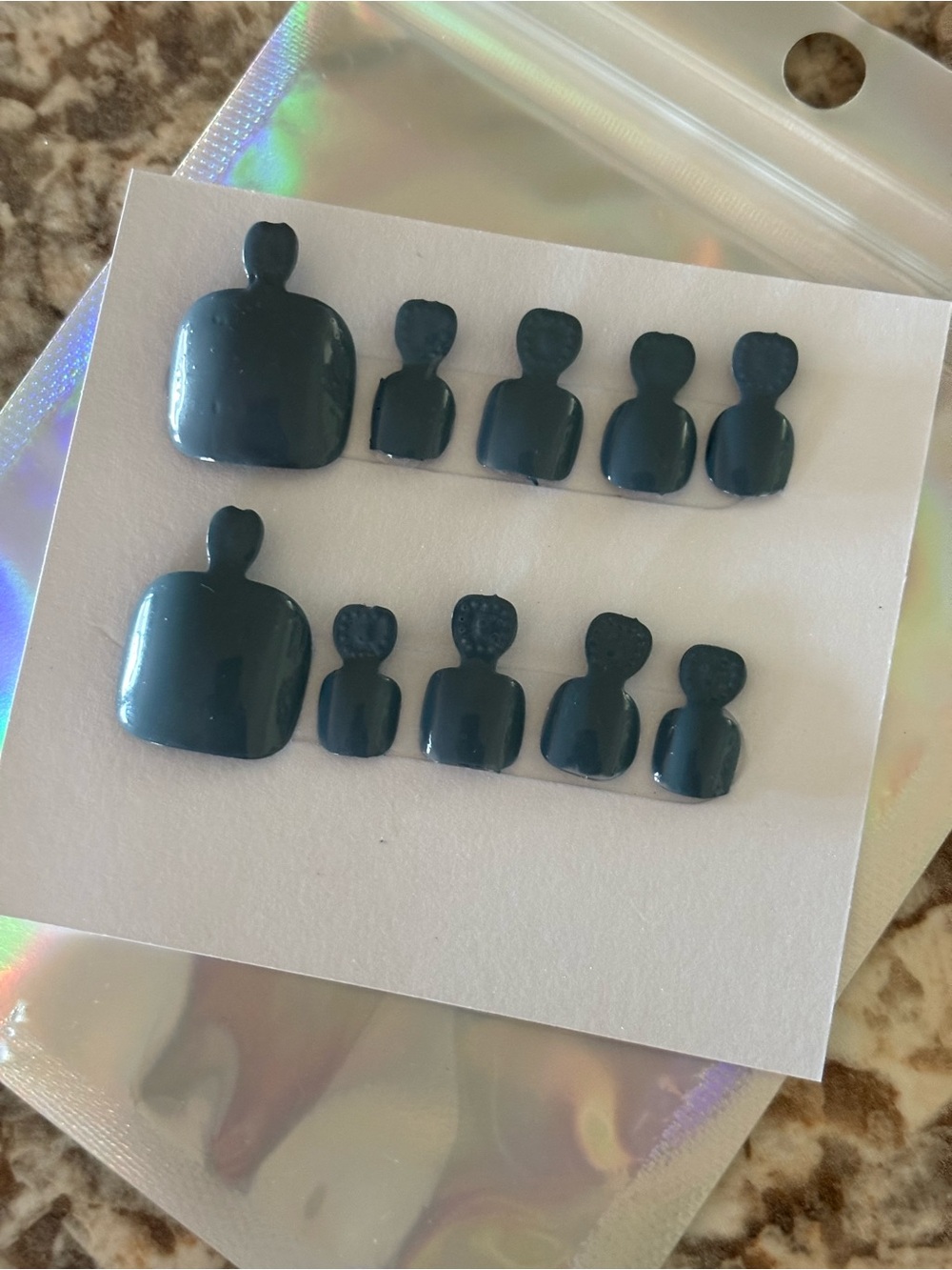 Press-On Toenail Set in Deep Teal
